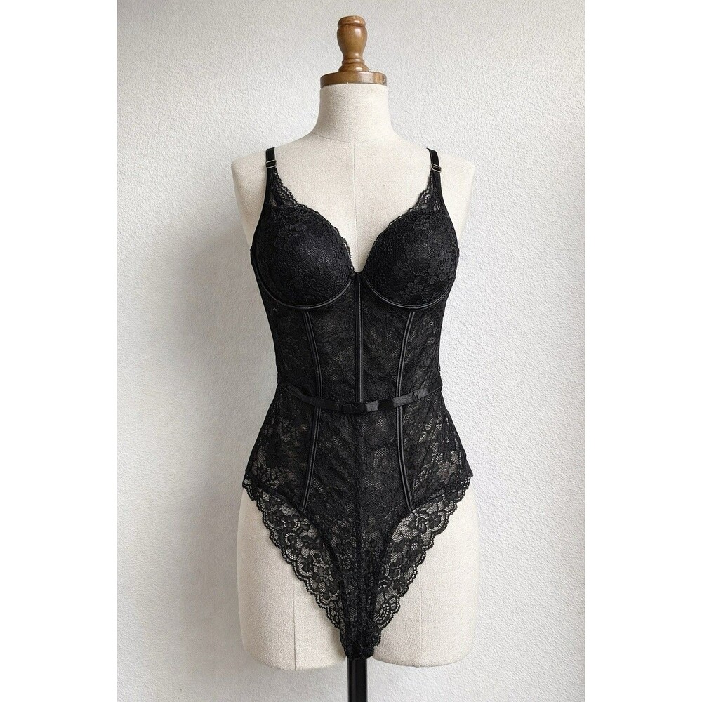 NWT Body Rage Spencer’s Black Lace Teddy